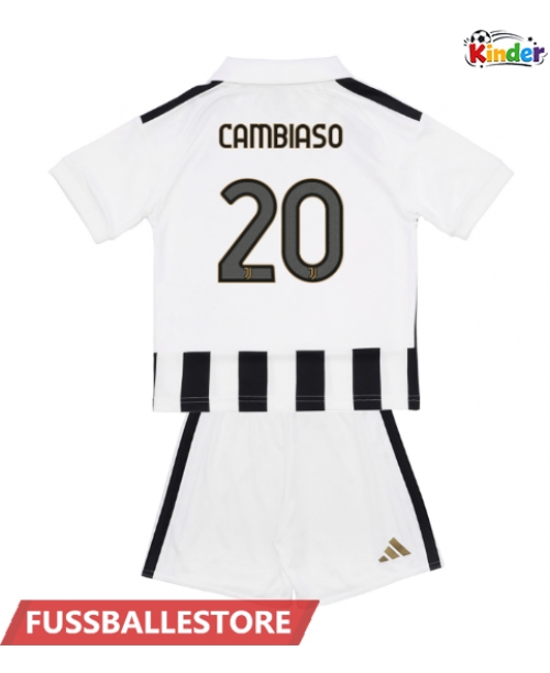 Günstige Juventus Andrea Cambiaso #20 Heimtrikotsatz Kinder 2026-27 Kurzarm (+ Kurze Hosen)